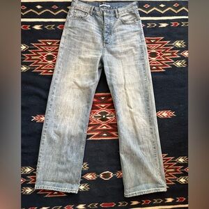 No Maintenance Washed Selvedge Denim Wide Jeans